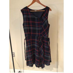 Navy & Red Plaid Edme & Esyllte Dress, Size 12